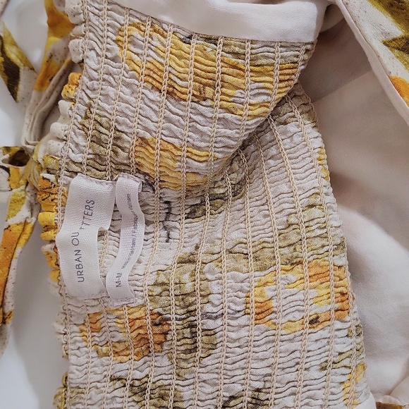 Urban Outfitters Jolene Lemon Print Linen Mini Dress Medium - Picture 13 of 13